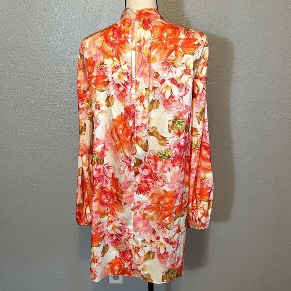 NEW Mac Duggal  leena floral print high neck women’s flowy mini dress size 4 - Picture 7 of 14